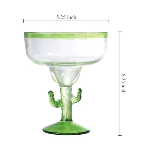 Supreme Housewares Cactus Margarita Glasses, Durable BPA-Free Acrylic Drinkware, Shatter-Proof and Reusable, Green, 18 oz, Set of 2 - My Kitchen Products
