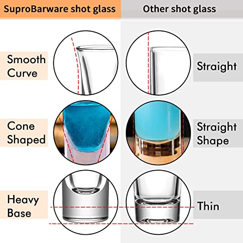 SuproBarware Shot Glasses Set of 24-1.2 oz/35 ml Clear Shot Glass with Heavy Base, Rock Shot Glasses bulk for Cocktail, Vodka, Espressos, Liqueurs, Tequila and Desserts - My Kitchen Products