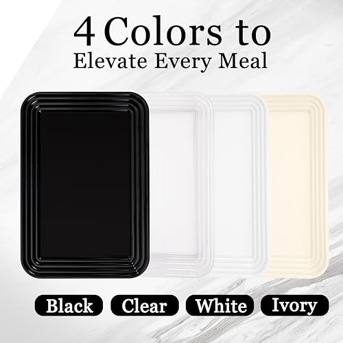 SUT 6-Pack Clear Serving Trays for Entertaining-16 x 11" Serving Platters for Snacks, Fruit, Cookies, Dessert, Reusable Plastic Trays for Serving Food and Party Organization in Kitchen & for Parties - My Kitchen Products