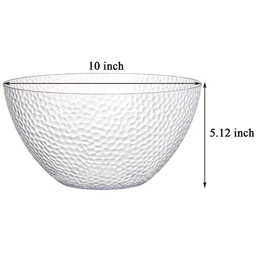 Suwimut 4 Pack Clear Plastic Serving Bowls, 135 OZ Large Round Plastic Bowls, 10 Inch Disposable Reusable Salad Mixing Bowl Buffet Containers for Catering, Party, Salad, Fruit, Chips, Popcorn, Snack - My Kitchen Products
