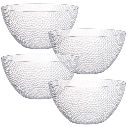 Suwimut 4 Pack Clear Plastic Serving Bowls, 135 OZ Large Round Plastic