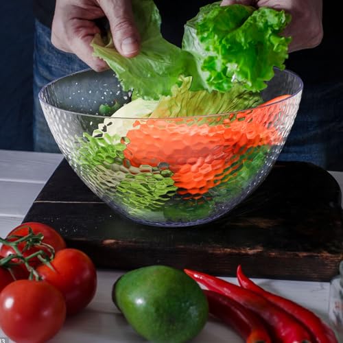 Suwimut 4 Pack Clear Plastic Serving Bowls, 135 OZ Large Round Plastic Bowls, 10 Inch Disposable Reusable Salad Mixing Bowl Buffet Containers for Catering, Party, Salad, Fruit, Chips, Popcorn, Snack - My Kitchen Products