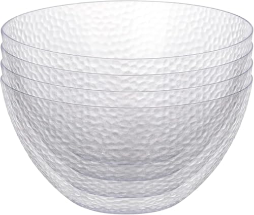 Suwimut 4 Pack Clear Plastic Serving Bowls, 135 OZ Large Round Plastic Bowls, 10 Inch Disposable Reusable Salad Mixing Bowl Buffet Containers for Catering, Party, Salad, Fruit, Chips, Popcorn, Snack - My Kitchen Products