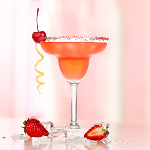 Suwimut Set of 6 Plastic Margarita Glasses, 12 oz Unbreakable Martini Cocktail Glasses with Stem, Reusable, BPA-Free, Shatter-Proof for Bar, Whiskey, Tequila, Poolside, Outdoors, Camping, Clear - My Kitchen Products
