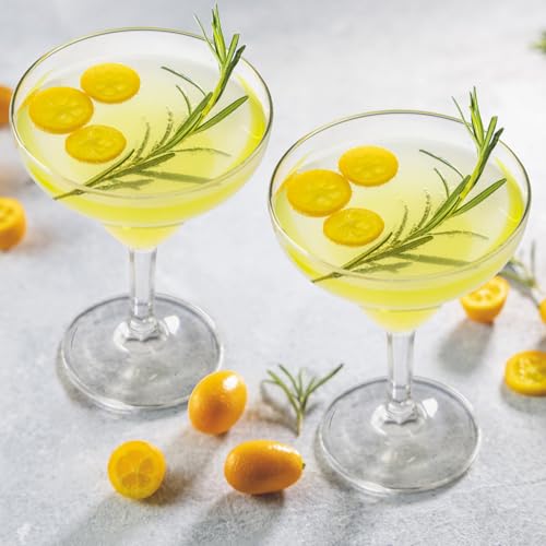 Suwimut Set of 6 Plastic Margarita Glasses, 12 oz Unbreakable Martini Cocktail Glasses with Stem, Reusable, BPA-Free, Shatter-Proof for Bar, Whiskey, Tequila, Poolside, Outdoors, Camping, Clear - My Kitchen Products