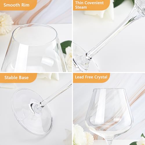 Swanfort Crystal Red Wine Glasses Set of 4 – 16 oz Elegant Long Stem Wine Glasses in Gift Box, Premium Glassware for Wedding, Anniversary, Birthday Gifts - My Kitchen Products