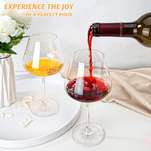 Swanfort Crystal Red Wine Glasses Set of 4 – 16 oz Elegant Long Stem Wine Glasses in Gift Box, Premium Glassware for Wedding, Anniversary, Birthday Gifts - My Kitchen Products