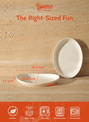 Sweese 2-Pack Porcelain Oval Serving Platters, White High-Grade Durable Professional, 14.5 Inch 2.0 Count - My Kitchen Products