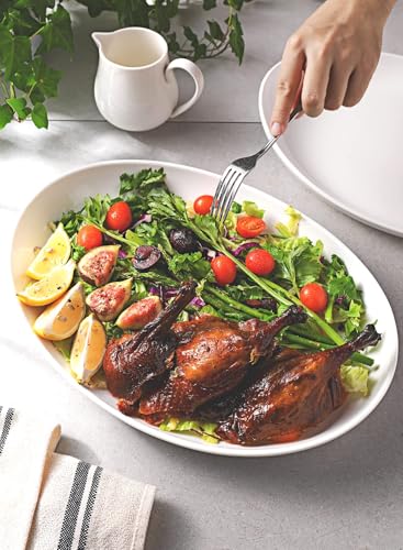 Sweese 2-Pack Porcelain Oval Serving Platters, White High-Grade Durable Professional, 14.5 Inch 2.0 Count - My Kitchen Products