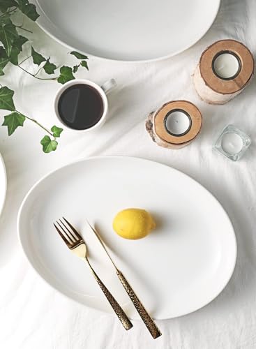 Sweese 2-Pack Porcelain Oval Serving Platters, White High-Grade Durable Professional, 14.5 Inch 2.0 Count - My Kitchen Products
