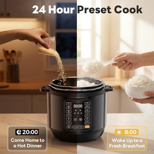 Sweetcrispy 16-in-1 Electric Pressure Cooker 6QT, 12-Preset Multi Cookers with Ceramic Pot, Slow Cook Rice Steamer Sauté Soup Yogurt Maker and More, Recipe Book - My Kitchen Products