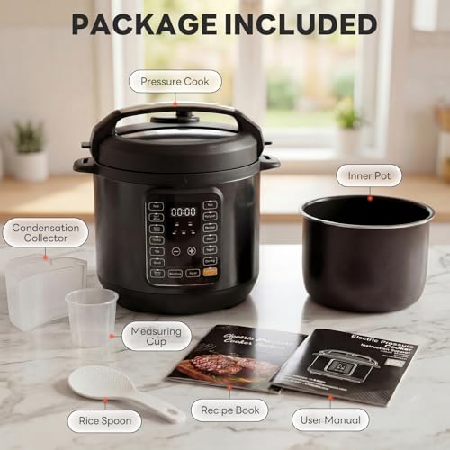 Sweetcrispy 16-in-1 Electric Pressure Cooker 6QT, 12-Preset Multi Cookers with Ceramic Pot, Slow Cook Rice Steamer Sauté Soup Yogurt Maker and More, Recipe Book - My Kitchen Products