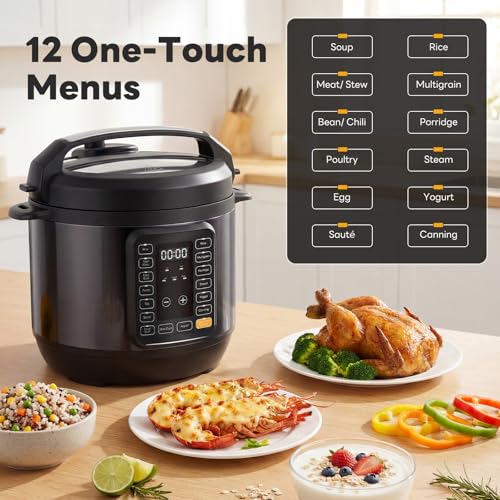 Sweetcrispy 16-in-1 Electric Pressure Cooker 6QT, 12-Preset Multi Cookers with Ceramic Pot, Slow Cook Rice Steamer Sauté Soup Yogurt Maker and More, Recipe Book - My Kitchen Products