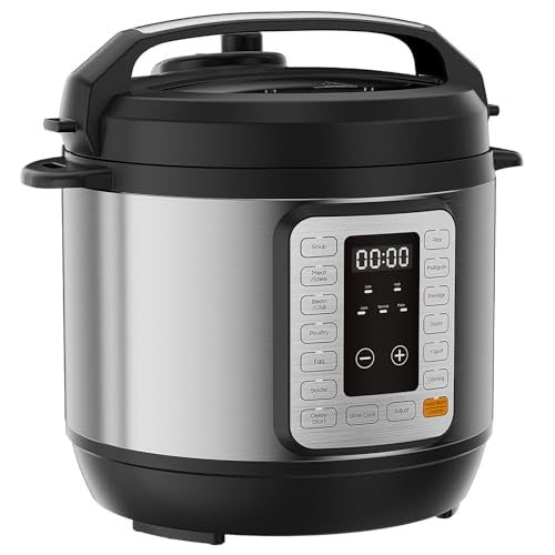Sweetcrispy 16-in-1 Electric Pressure Cooker 6QT, 12-Preset Multi Cookers with Ceramic Pot, Slow Cook Rice Steamer Sauté Soup Yogurt Maker and More, Recipe Book - My Kitchen Products