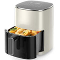 Sweetcrispy 6QT Air Fryer with Window, Square Airfryer Oven 12-in-1 for Family, 400°F Rapid Air Crispy Technology, Roast Bake Dehydrate, Nonstick & Easy-Clean Basket, Off-White - My Kitchen Products