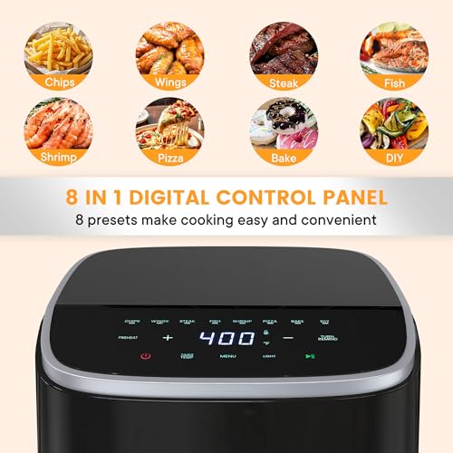 Sweetcrispy Air Fryer 4 Quart with Window, 1500W Digital Airfryer with 8 Presets, 60-Min Timer, Max 400°F, Auto Shut Off & Nonstick Dishwasher Safe Basket, Shake Reminder for Small Kitchen - My Kitchen Products