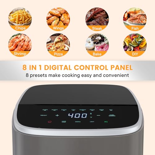 Sweetcrispy Air Fryer 4 Quart with Window, 1500W Digital Airfryer with 8 Presets, 60-Min Timer, Max 400°F, Auto Shut Off & Nonstick Dishwasher Safe Basket, Shake Reminder for Small Kitchen - My Kitchen Products
