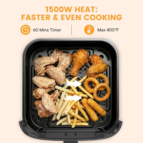 Sweetcrispy Air Fryer 4 Quart with Window, 1500W Digital Airfryer with 8 Presets, 60-Min Timer, Max 400°F, Auto Shut Off & Nonstick Dishwasher Safe Basket, Shake Reminder for Small Kitchen - My Kitchen Products