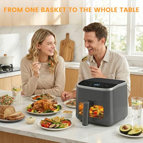 Sweetcrispy Air Fryer 4 Quart with Window, 1500W Digital Airfryer with 8 Presets, 60-Min Timer, Max 400°F, Auto Shut Off & Nonstick Dishwasher Safe Basket, Shake Reminder for Small Kitchen - My Kitchen Products