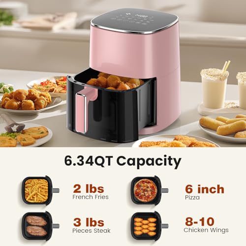 Sweetcrispy Air Fryer 6 Quarts with Window, 12-in-1 Square Airfryer Oven for Family, 400°F Rapid Air Crispy Technology, Roast Bake Dehydrate, Nonstick & Easy-Clean Basket - My Kitchen Products