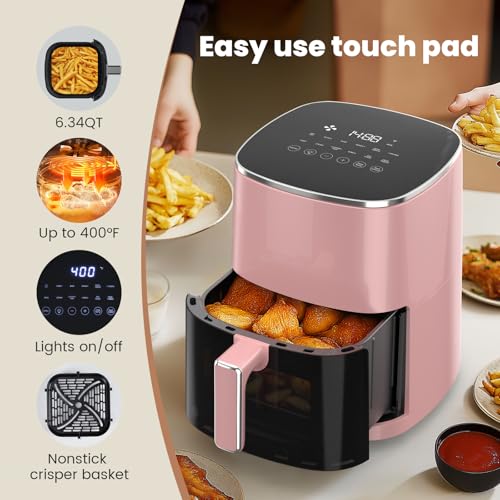 Sweetcrispy Air Fryer 6 Quarts with Window, 12-in-1 Square Airfryer Oven for Family, 400°F Rapid Air Crispy Technology, Roast Bake Dehydrate, Nonstick & Easy-Clean Basket - My Kitchen Products