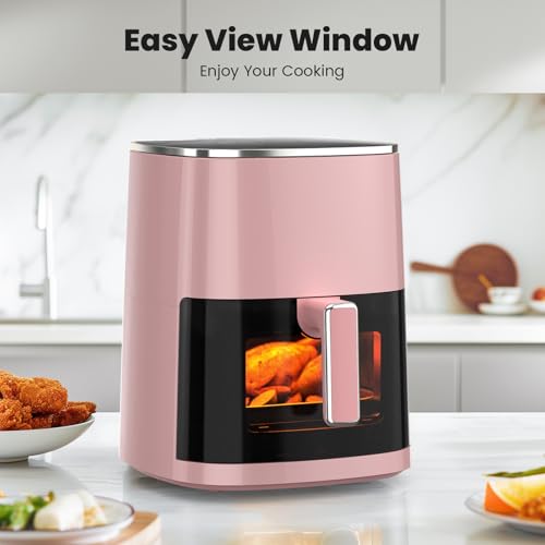 Sweetcrispy Air Fryer 6 Quarts with Window, 12-in-1 Square Airfryer Oven for Family, 400°F Rapid Air Crispy Technology, Roast Bake Dehydrate, Nonstick & Easy-Clean Basket - My Kitchen Products