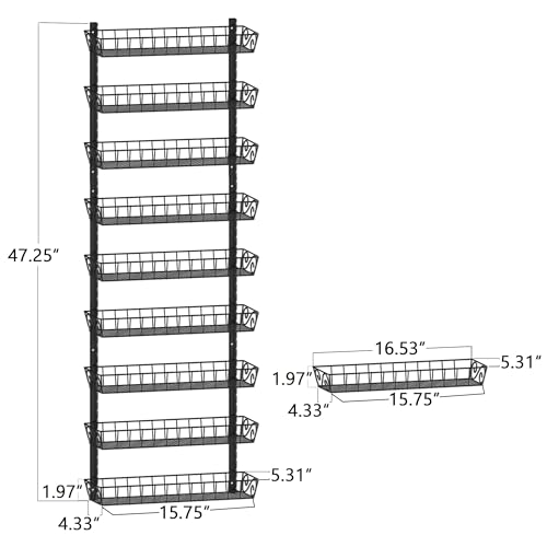 SWOMMOLY Adjustable Wall Mount Spice Rack, 9-Tier Dual-use (Multi-use) Organizer, Black - My Kitchen Products