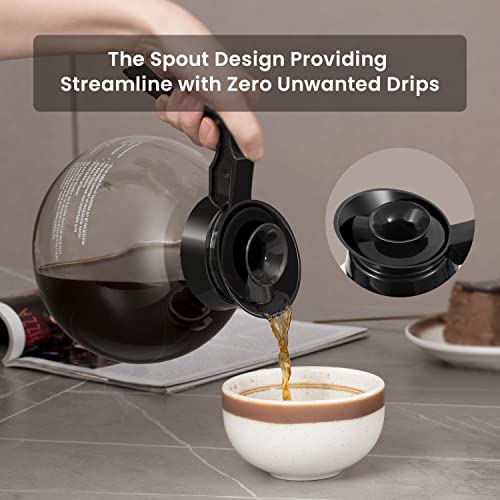 SYBO 12-Cup Commercial Drip Coffee Maker, Pour Over Coffee Maker Brewer with 2 Glass Carafes and Warmers, Stainless Steel Cafetera SF-CB-2GA - My Kitchen Products