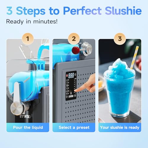 SYINTAO 2-in-1 Slushie & Soft Serve Ice Cream Maker, No-Ice-Needed Frozen Drink Machine with LED Display, 6 Preset Modes, Auto-Clean & Delay Timer – Gift for Family - My Kitchen Products