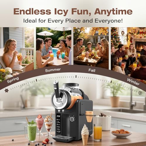 SYINTAO Slushie Machine No Ice Needed, 2-in-1 Frozen Drink & Soft Serve Ice Cream Maker, Self-Chilling Slushy Maker with 5 Presets, LED Display & Auto Clean for Home & Party (Black) - My Kitchen Products