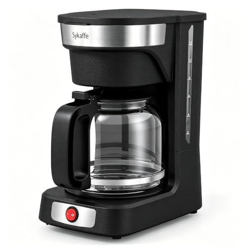 Sykaffe 12-Cup Coffee Maker, Drip Coffee Maker, Reusable Filter, Automatic Keep-Warm & Pause, Easy-View Water Tank, Heat-Resistant Coffee Pot，Coffee maker perfect for family gatherings, black - My Kitchen Products