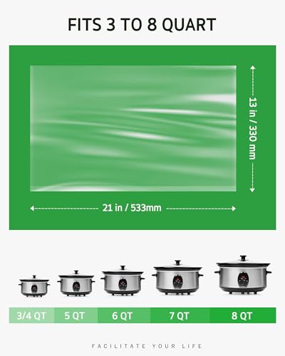 Syntus Slow Cooker Liners, 30 Count Cooking Bags Large Size Disposable Pot Liners Plastic Bags, Fit 3QT to 8QT for Slow Cooker Cooking Trays, 13"x 21", 30 Liners - My Kitchen Products