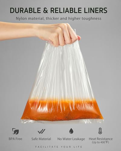Syntus Slow Cooker Liners, 30 Count Cooking Bags Large Size Disposable Pot Liners Plastic Bags, Fit 3QT to 8QT for Slow Cooker Cooking Trays, 13"x 21", 30 Liners - My Kitchen Products