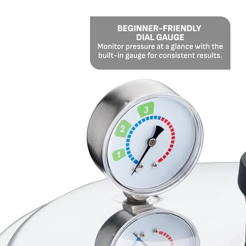 T-fal 22-Quart Aluminum Pressure Canner, 3 PSI Settings, Home Canning, Includes Racks & Canning Guide, Large Capacity, Pressure & Water Bath Canning for Vegetables, Meats, Seafood & Fruits, Silver - My Kitchen Products