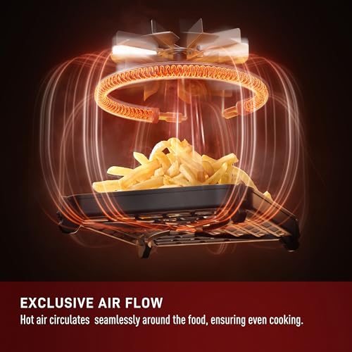 T-fal Infrared Air Fryer, 2x Faster Than Traditional Heating*, Large Air Fryer Toaster Oven Combo, 6 Qt Digital Touch Screen, 7-in-1 Cooking Functions, No-Shake Technology, 1550W, Black, - My Kitchen Products