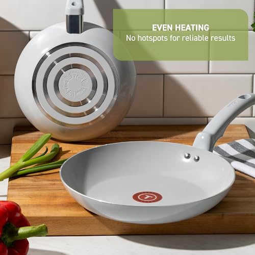 T-Fal Refresh Ceramic Pots and Pans Set, 20-Piece Nonstick Cookware Set, Stockpot, Griddle, Frying Pans, Utensils, Moon Grey - My Kitchen Products