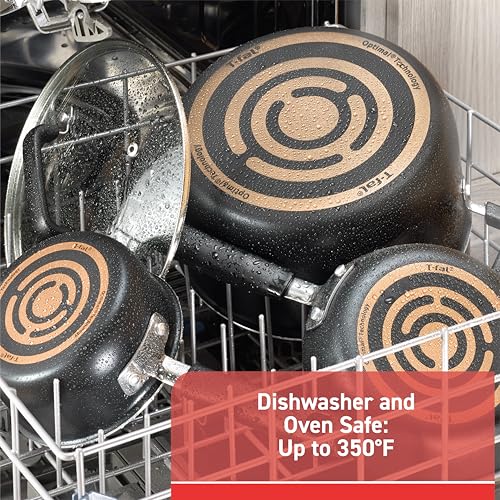 T-Fal Signature Nonstick Pots and Pans Set 12 Piece, Oven Broiler Safe 350F, Kitchen Cookware Set w/Fry Pans, Saucepans, Saute Pan, Dutch Oven, Griddle, Kitchen, Home, Dishwasher Safe, Black - My Kitchen Products