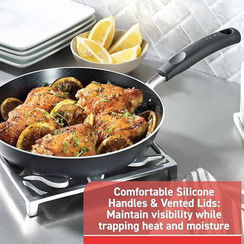 T-Fal Signature Nonstick Pots and Pans Set 12 Piece, Oven Broiler Safe 350F, Kitchen Cookware Set w/Fry Pans, Saucepans, Saute Pan, Dutch Oven, Griddle, Kitchen, Home, Dishwasher Safe, Black - My Kitchen Products