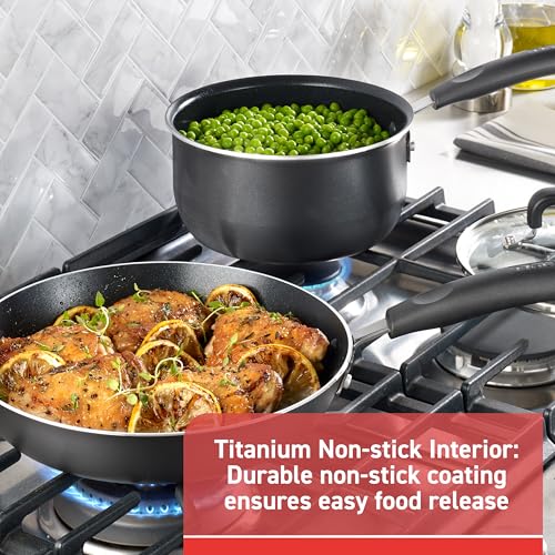 T-Fal Signature Nonstick Pots and Pans Set 12 Piece, Oven Broiler Safe 350F, Kitchen Cookware Set w/Fry Pans, Saucepans, Saute Pan, Dutch Oven, Griddle, Kitchen, Home, Dishwasher Safe, Black - My Kitchen Products