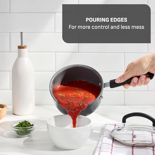 T-Fal Ultimate Hard Anodized 12-Piece Ceramic Nonstick Cookware Set, Oven Safe Up to 400°F, Ceramic Pots and Pans Set, Frying Pans, Saucepan, Stockpot, Cooking Utensils, Stone - My Kitchen Products