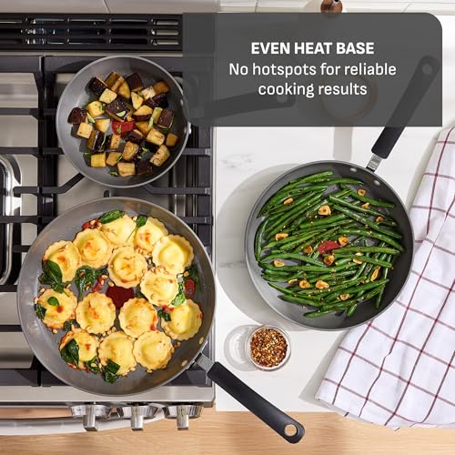 T-Fal Ultimate Hard Anodized 12-Piece Ceramic Nonstick Cookware Set, Oven Safe Up to 400°F, Ceramic Pots and Pans Set, Frying Pans, Saucepan, Stockpot, Cooking Utensils, Stone - My Kitchen Products