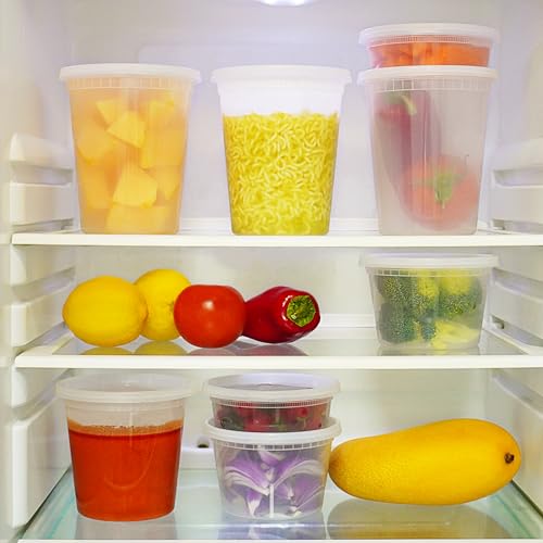 TashiBox Deli Food Containers with Lids 48 Sets (16 & 32 oz 24 Each) - Plastic Food Storage Containers - Clear Disposable Meal Prep Containers, BPA Free, Leakproof, Microwave and Freezer Safe - My Kitchen Products