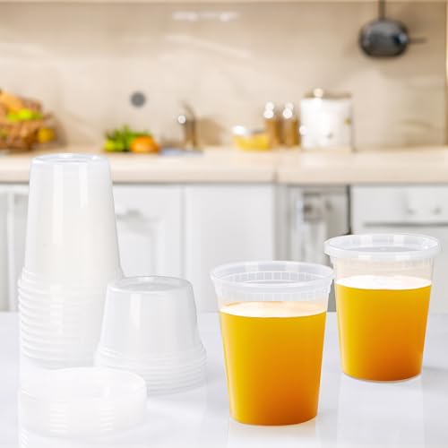TashiBox Deli Food Containers with Lids 48 Sets (16 & 32 oz 24 Each) - Plastic Food Storage Containers - Clear Disposable Meal Prep Containers, BPA Free, Leakproof, Microwave and Freezer Safe - My Kitchen Products