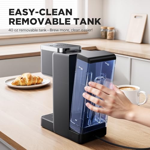 Tastyle Single Serve Coffee Maker, Iced and Hot Coffee Machine for K Cup & Grounds, Compact Design, 40oz Removable Water Reservoir, 6 to 24 Oz Brew Sizes, Fits 7.3" Travel Mug, Black - My Kitchen Products