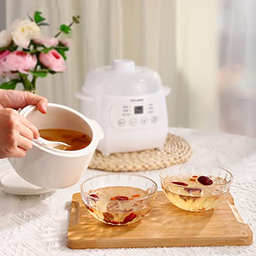 TAYAMA 1 Qt. White Mini Ceramic Stew Cooker with Pre-Settings and Built-In Timer, Small - My Kitchen Products