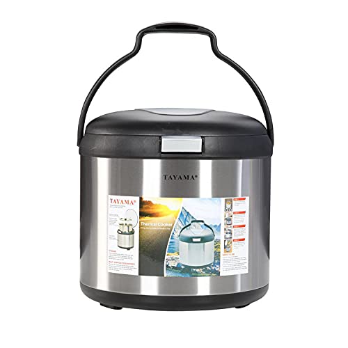 Tayama Stainless Steel Thermal Cooker,Black,7 Qt.,TXM-70CFZR - My Kitchen Products