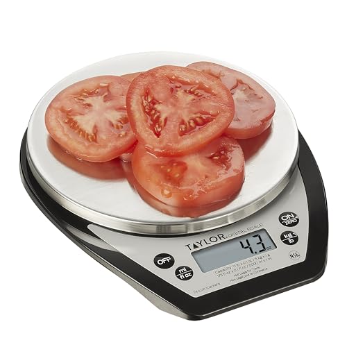 Taylor 1020NFS Compact Digital Scale, Multi-Functional Food Scale for Precise Weight Measuring and Portion Control, Tare Function, NSF, Stainless Steel Platform - My Kitchen Products