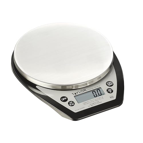 Taylor 1020NFS Compact Digital Scale, Multi-Functional Food Scale for Precise Weight Measuring and Portion Control, Tare Function, NSF, Stainless Steel Platform - My Kitchen Products