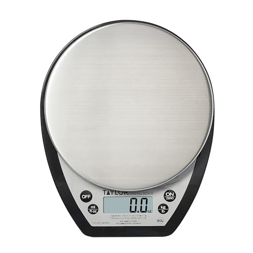 Taylor 1020NFS Compact Digital Scale, Multi-Functional Food Scale for Precise Weight Measuring and Portion Control, Tare Function, NSF, Stainless Steel Platform - My Kitchen Products