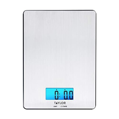 Taylor 11lb Stainless Steel Digital Kitchen Scale, Ultra-Thin, Silver - My Kitchen Products